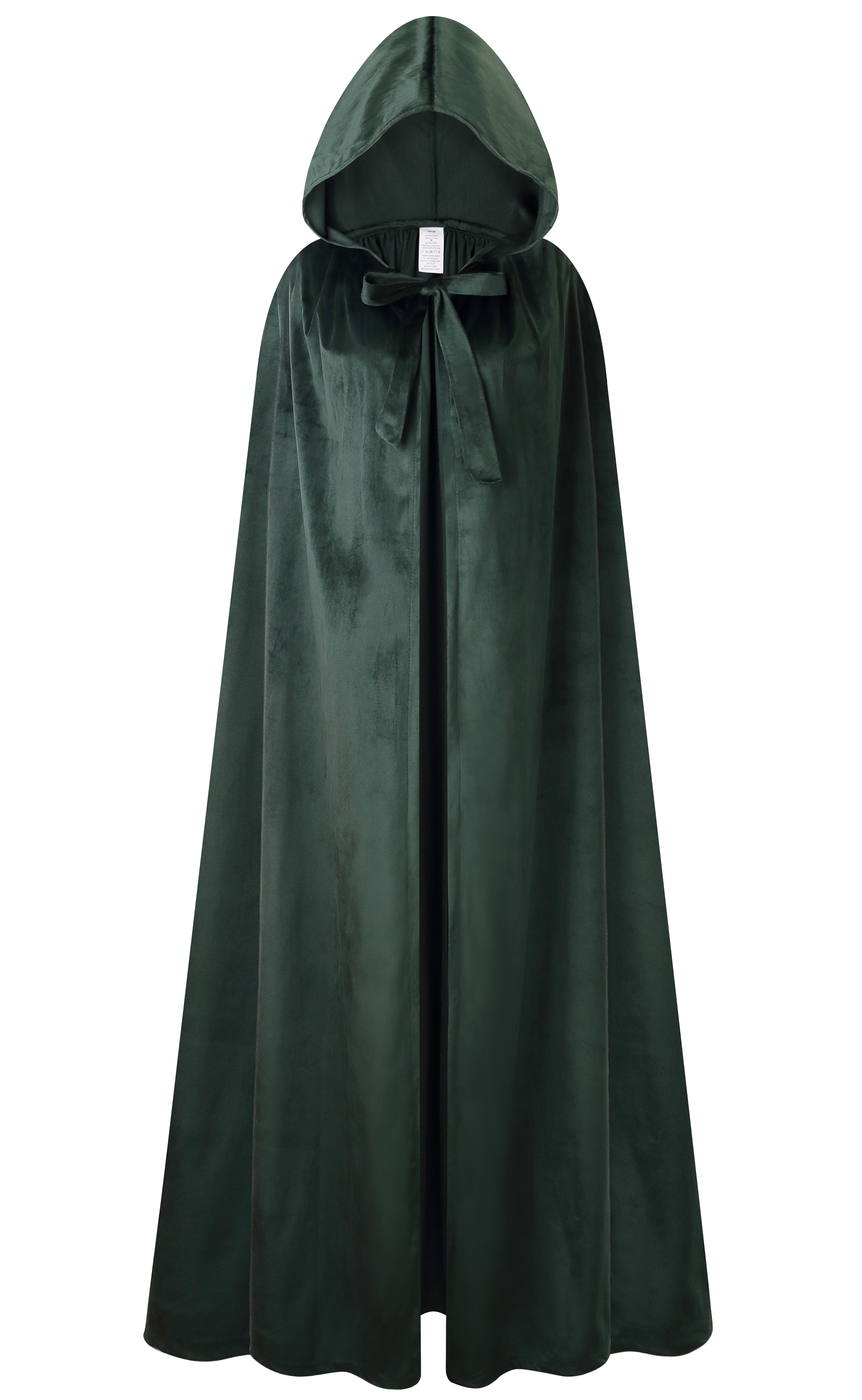 Adults Hooded Velvet Cape Cloak Halloween Christmas Costume | Medieval LARP Outfits, Witch Wizard Fairytale Character Role-Play Cosplay, Masquerade Party Fancy Dress, World Book Days
