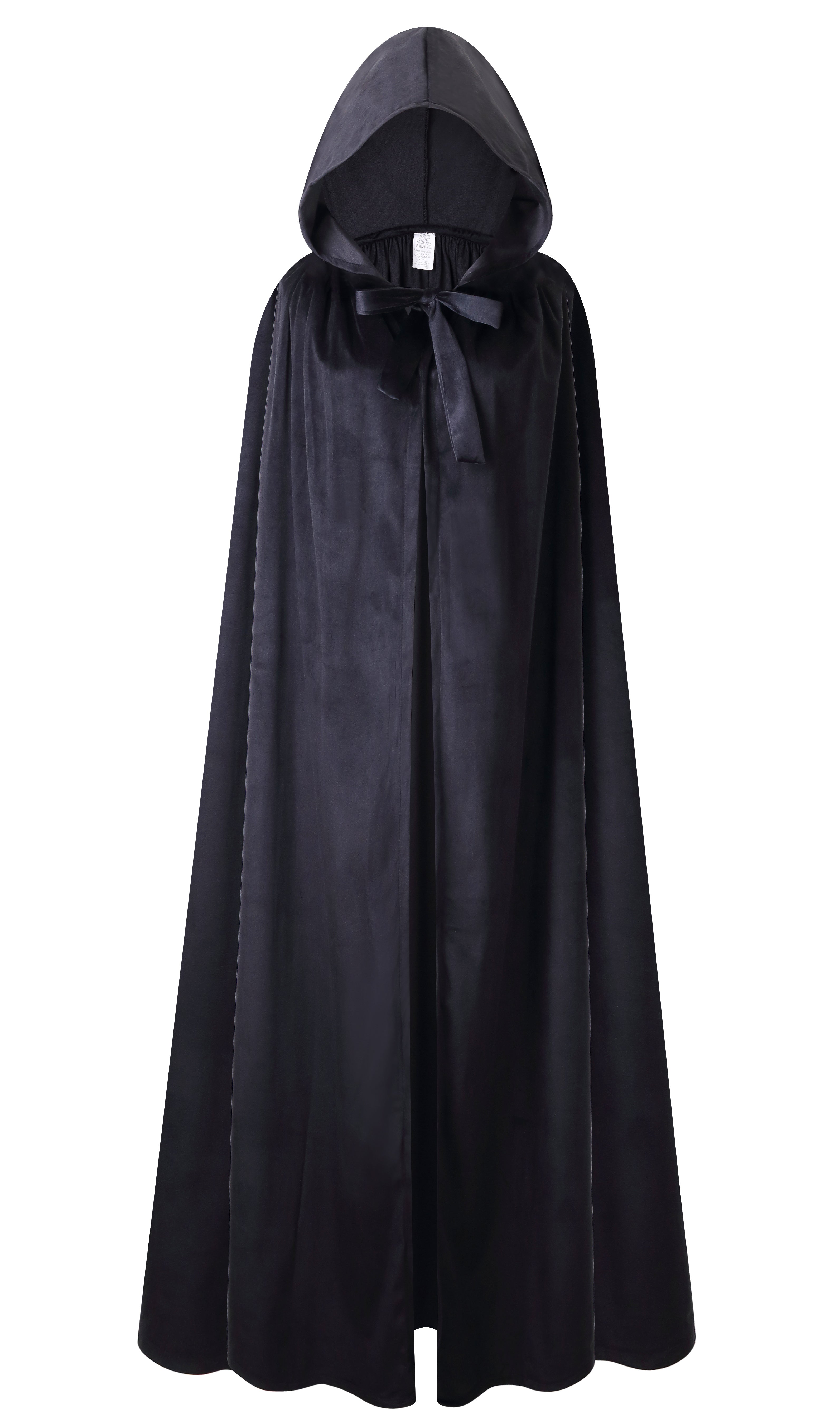 Adults Hooded Velvet Cape Cloak Halloween Christmas Costume | Medieval LARP Outfits, Witch Wizard Fairytale Character Role-Play Cosplay, Masquerade Party Fancy Dress, World Book Days