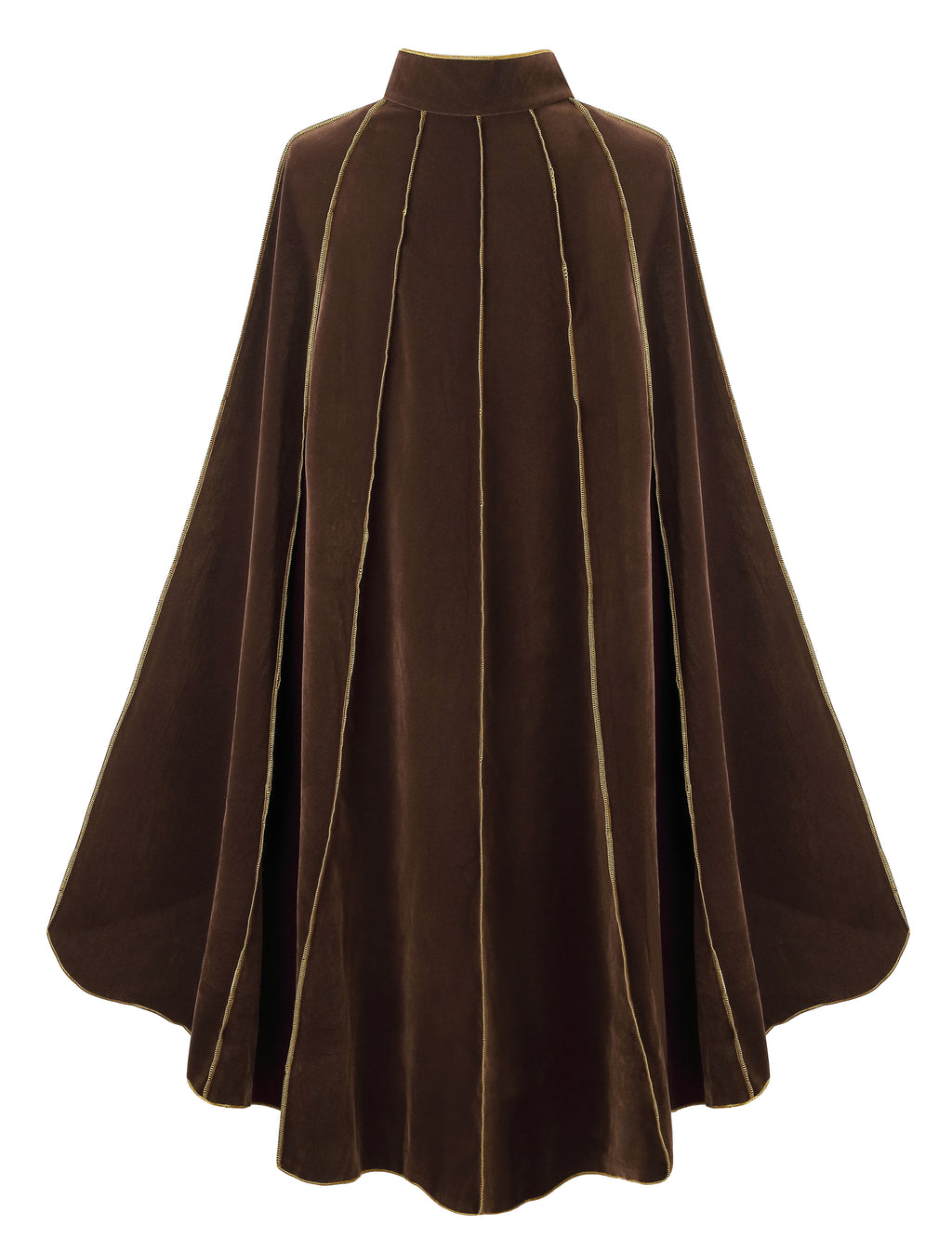 Women's Medieval Cloak Renaissance Costume Royal Cape Halloween | Adult Victorian Deluxe Stand Collar Gold Trim Velvet Cloak for Halloween Christmas Party LARP Witch Princess Queen Outfit